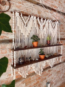 Big Macrame Wall Hanging Shelf Suitable For Cafe Or Studio <b>Decor</b> Shelf Large Aesthetic Display Or For Product Styling - Product Image 6