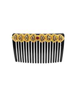 Gold Plated Alloy <b>Hair</b> <b>Comb</b> Vintage Printing Hairpiece Lightweight Fashion Accessory 13 CM for Wedding Party Naykk Creations - Product Image 2