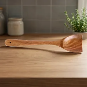 Wooden Spatula Cooking Turner Natural Wood Kitchen Utensil for <b>Non</b> <b>Stick</b> <b>Cookware</b> Stir Frying Sauteing Mixing Serving - Product Image 6
