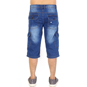 Premium Quality <b>Men</b> Streetwear 2026 Custom Washed Distressed Camo Patchwork Zipper Fly Denim <b>Jean</b> Shorts OEM Serviced - Product Image 2