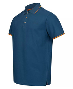 Polo de Piqué de Algodón Azul Sólido de Alto Rendimiento para Hombre, Manga Corta, Diseño Informal Antiarrugas, Precio Económico, MOQ Bajo - Product Image 4