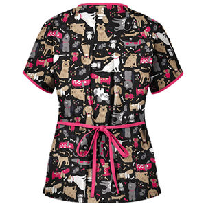 Ensemble de blouses d'infirmière anti-rides en tissu doux pour femmes, manches courtes, uniforme d'hôpital style jogger avec logo personnalisé - Product Image 4