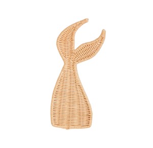 Décoration murale en rotin tressé en forme de queue de sirène marine pour chambre de bébé, en matériau végétal durable, sculpture décorative pour enfants - Product Image 4