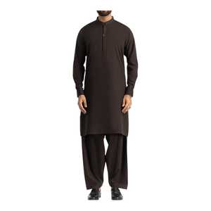 Ensemble pour homme grande taille, salwar kameez brodé pour les occasions de mariage, design ethnique moderne, en soie et rayonne - Product Image 1
