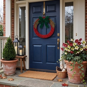 Handmade Christmas <b>Door</b> Wreath, Decorative Christmas <b>Door</b> Wreath, Festive Christmas Wreath for Front <b>Door</b> Wholesale - Product Image 3
