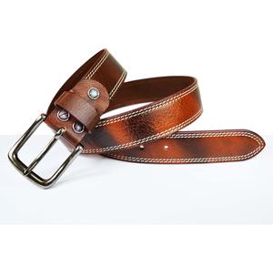 Ceinture de travail en cuir véritable de style occidental de haute qualité 2026, avec broche à rouleau en alliage argenté antique, motif feuille de cowboy, artisanale - Product Image 5