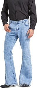 Jean décontracté pour homme, coupe droite, 100 % coton, délavé, respirant, hiver, jambe large, coupe slim évasée, vente en gros, OEM disponible - Product Image 5