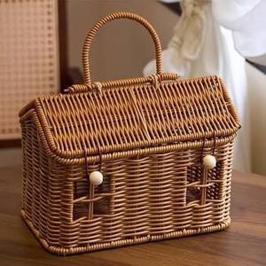 Cesta de Regalo de Ratán, Cesta de Almacenamiento Tejida para Regalos de Navidad, Recuerdos de Fiesta, Material Natural Hecho a Mano, Exportación de Vietnam, Comercio al por Mayor - Product Image 1