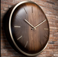 Cadran de Horloge en Bois de 9 mm au Design Unique avec Aiguilles en Quartz Brillantes, Style Industriel Antique, Chiffres pour Salon et Maison