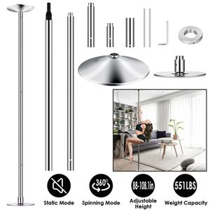 Palo da Pole Dance Girevole 45mm, Attrezzatura per Ginnastica Statica, Altezza Regolabile 88-108.1in, Capacità di Carico 551LBS, Accessorio - Product Image 3