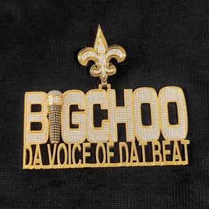 Custom BIGCHOO Moissanite <b>Iced</b> <b>Out</b> Pendant Necklace Hip Hop Micro Pave Letter <b>Chain</b> for Men - Product Image 1