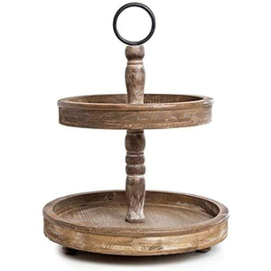 3-Tier Wooden <b>Cake</b> <b>Stand</b> Modern Style Round Cupcake And Dessert Display Tower Decorative Serving Tray For Weddings Decoration - Product Image 3