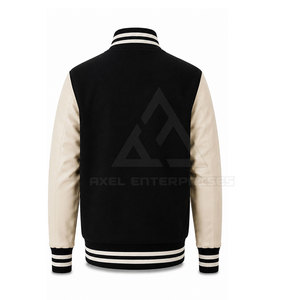 Veste pour homme en mélange de laine avec broderie graphique, boutons-pression et détails de patchs, style décontracté, vêtement d'extérieur, production sur mesure en gros - Product Image 4