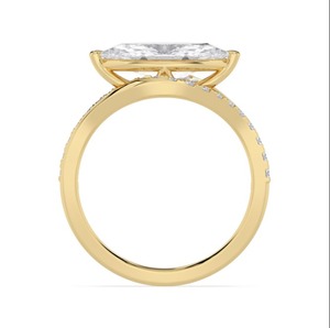 แหวนหมั้นเพชรทรงมาร์คีส์ทองคำชมพู 10K หรูหรา น้ำหนักรวม 2.30 กะรัต - Product Image 6