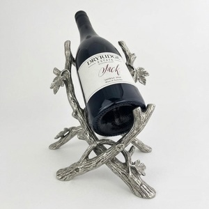 Support à bouteille de vin en corail argenté de luxe, présentoir métallique élégant pour table, idéal pour la décoration de maison de style côtier, accessoires de bar pour hôtels - Product Image 2