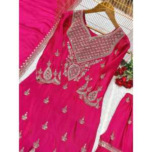 Conjunto de fiesta elegante de diseñador para mujer Top Plazzo y Dupatta para ocasiones - Product Image 4