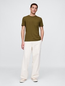 Camiseta Casual de Manga Corta para Hombre, Color Verde Oliva Sólido, 100% Poliéster No Tejido, Cuello Redondo, Corte Holgado, Transpirable y de Secado Rápido - Product Image 2