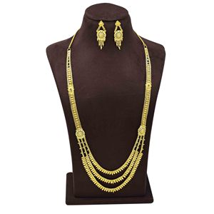Wholesale Brass 14K18K24K Micron Gold Filled Dubai Style Rani Haar <b>Bridal</b> Long Necklaces Set Traditional Design Fashion Jewelry - Product Image 1