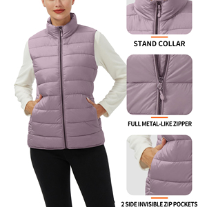 Women's Puffer Vest Quilted Sleeveless Winter <b>Jacket</b> Lightweight Warm Zip Front Stand Collar Casual Outdoor Fashion Waistcoat - Product Image 3