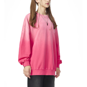 เสื้อสเวตเชิ้ตแฟชั่นฤดูใบไม้ร่วง สีชมพูพื้น ทรงครอป หนัก 220 กรัม ผ้าฝ้าย 100% สไตล์สปอร์ต สตรีทแวร์ สำหรับผู้หญิงและเด็กผู้หญิง ทรงไหล่ตก - Product Image 4