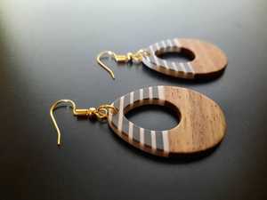 MN EXPORTS Natural Wood Resin Women Handmade Geometric Pendant Dangle <b>Drop</b> Earrings Boho Fashion Jewelry Party Wholesale Gift - Product Image 4
