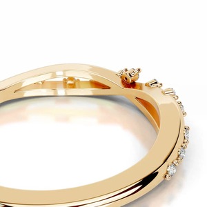 Bague de mariage Oravelle avec diamant de laboratoire rond certifié IGI - Product Image 2