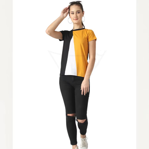 Women's Three Panel <b>Hip</b> Hop Digital Printing Knitted Polyester/Cotton Streetwear Quick Dry Breathable T-Shirt Custom Logo Casual - Product Image 1