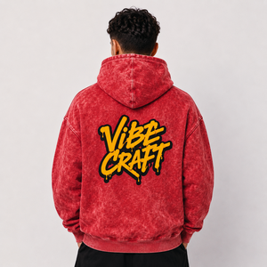 Sweat à capuche pour homme en coton épais, coupe décontractée, effet vintage, broderie personnalisée, streetwear décontracté, vêtements en gros - Product Image 2