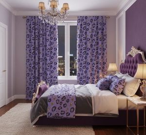 Skull Leopard Print <b>Window</b> Curtains Dense Floral Panel 70% Light Blocking Decorative Privacy Drapes Premium Fabric for Living - Product Image 1