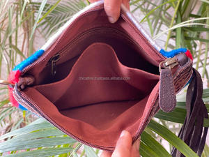 Wholesale Hand Tooled Leather Saddle <b>Blanket</b> Tassel Handbag Stylish Hand Carving Leather Saddle <b>Blanket</b> Wallet Women Combo Set - Product Image 6