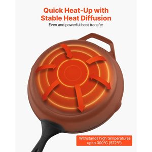 Set di 4 Padelle in Ghisa Pretrattate con Manici in Silicone Resistenti al Calore, Misure 6, 8, 10, 12 Pollici - Product Image 5