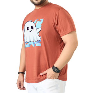 เสื้อยืดผู้ชายลายการ์ตูน พิมพ์ลายกราฟิก คอกลม แขนครึ่งแขน ทรงปกติ พลัสฟิต สีเทอร์ราคอตต้า เสื้อยืดผ้าฝ้าย รับสกรีนแบรนด์ - Product Image 2