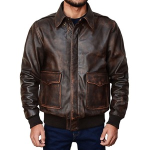 Best Quality Men's Genuine Leather Jacket <b>Winter</b> High Street Style Plain with OEM Service Leather Jacket For Man - Product Image 2