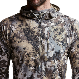 Haut de performance camouflage pour homme avec demi-zip et capuche intégrée, masque facial intégré, respirant, pour la chasse et les activités de plein air - Product Image 6