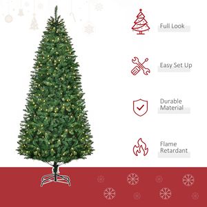 Sapin de Noël artificiel pliable de 210 cm/8 pieds avec lumières LED blanc chaud pour décorations de Noël intérieures - Product Image 4