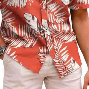 Servicio OEM Ropa para Hombre 2026 Venta al por Mayor Camisas de Playa de Manga Corta con Cuello Alto de Felpa Sólida con un Solo Botón 100% Algodón Logotipo Personalizado - Product Image 5