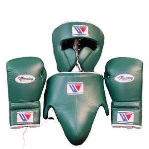 Ensemble de gants de MMA bleus fabriqués en usine, logo personnalisé, équipement d'entraînement, poignées de main, protège-tête Winning, protège-aine en cuir, kick-boxing - Product Image 6