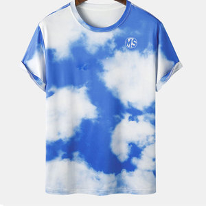 T-shirts pour hommes respirants et confortables, tendance tie-dye, fabriqués en usine, vente chaude - Product Image 1