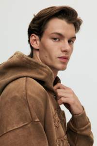 Sudadera con capucha para hombre al por mayor, con cremallera, estampado personalizado, de algodón grueso, estilo casual urbano - Product Image 2