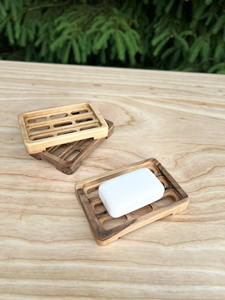 Porte-savon en bois classique fait à la main, respectueux de l'environnement, pour la salle de bain |   Porte-savon en bambou naturel massif avec rainures de drainage hautes - Product Image 4