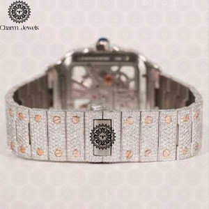 Montre de luxe pour homme Charm Jewels en acier inoxydable, boîtier incrusté de diamants, mouvement mécanique, cadran 40 mm, bracelet 20 mm, étanche 10 bars - Product Image 3