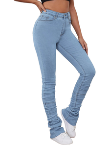 Salopette en jean décontractée taille haute pour femme – Vente en gros, tendance, respirante, ample, légère, en denim pour femme - Product Image 5
