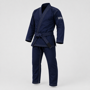 Rits Enterprises <span class=keywords><strong>RE</strong></span>-BJJU-001 Kimono per Brazilian Jiu Jitsu, Traspirante e Resistente, Set Uniforme BJJ 300g Poliestere/Cotone - Product Image 4