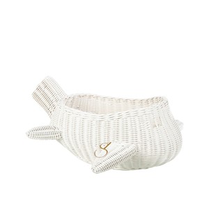 Airplane Rattan Storage Basket Open Top White Woven Vehicle Toy Organizer <b>Bin</b> Kids <b>Wicker</b> Decorative Display Tray - Product Image 1