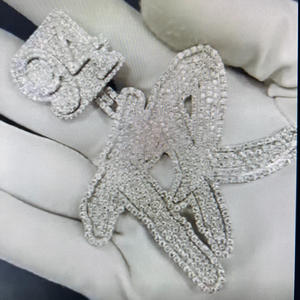 Colgante de Diamantes Personalizable en Oro Blanco de 14K con Claridad VVS Mejorada, Diseño Personalizado en Forma de Estrella, Joyería Fina para Fiestas y Estilo HipHop - Product Image 2