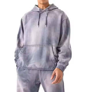 Conjunto de Sudadera con Capucha y Pantalones Unisex de Primera Calidad, Lavado Ácido, Efecto Desteñido, Transpirable, para Deportes de Invierno, 100% Algodón - Product Image 5