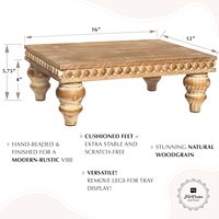 Rehausseurs décoratifs classiques en bois |   Support à étages |   Support en bois sur pied pour salon |   Plateau de rangement compatible lave-vaisselle