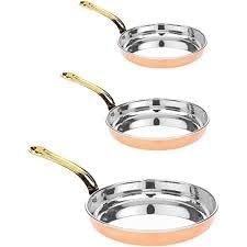 Copper Steel Fry Pan with Brass Handle for Serving Elegant Kitchenware for House Hotel Restaurant - Product Image 6