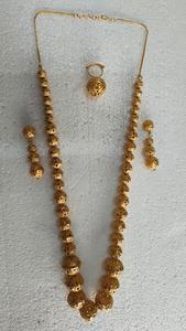 Collier artisanal africain en perles d'imitation avec motif floral, chaîne de mariage vintage, bijou statement - Product Image 5