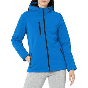 Chaqueta de Forro Polar Azul Marino para Mujer, con Cierre Completo, Cuello Alto, Tejida en Poliéster, Transpirable, para Otoño - Product Image 1